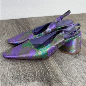 Jeffrey Campbell Iridescent Purple and Green Heels